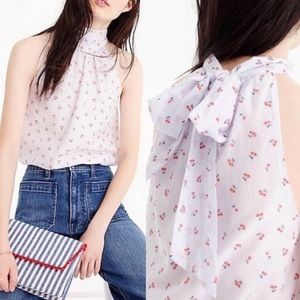 NWT J CREW CHERRY HALTER TOP